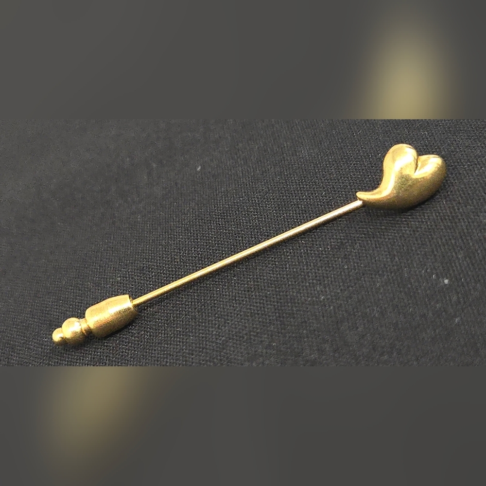 Vintage MONET Gold Tone Heart Hat Pin